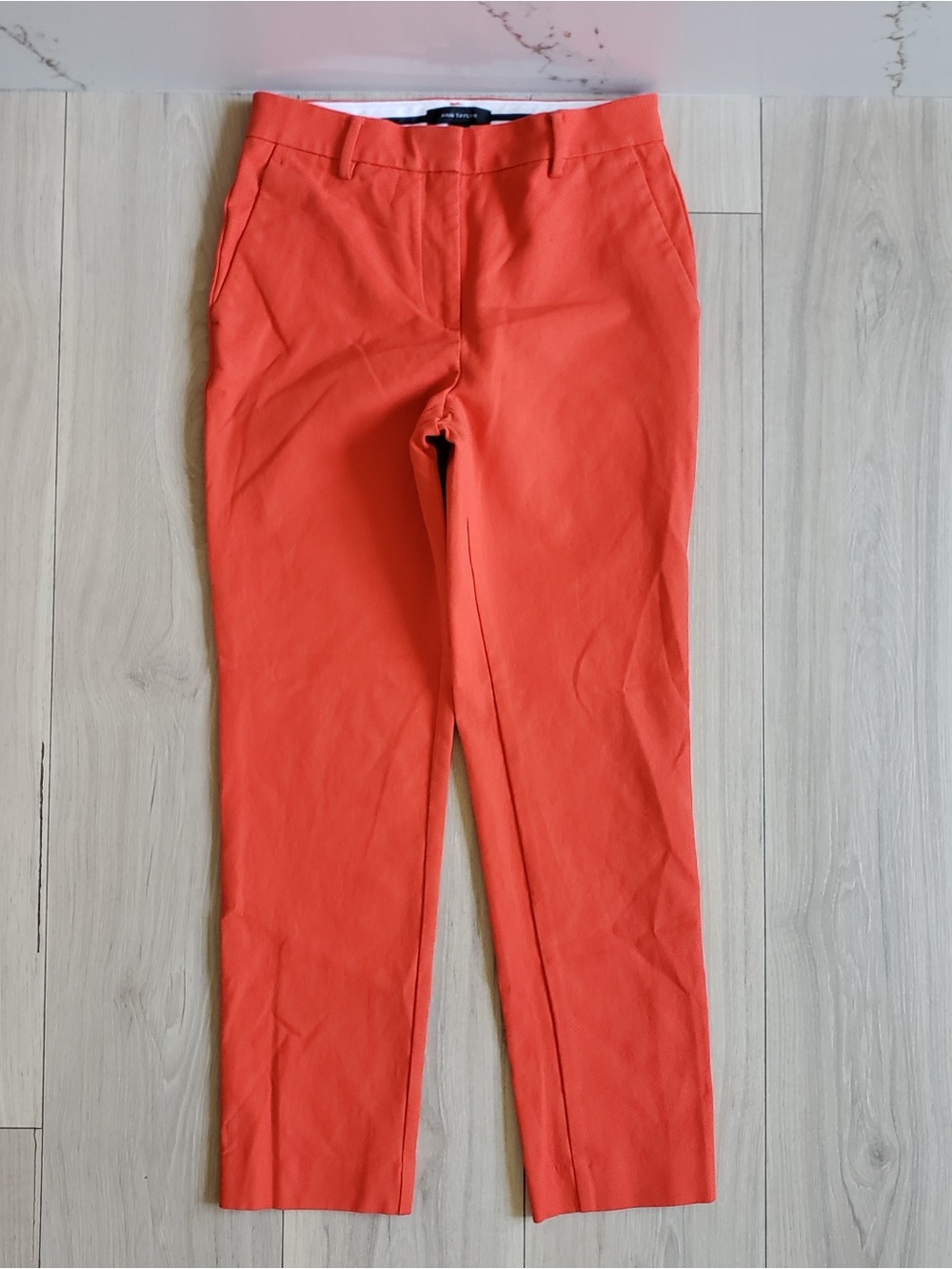 Ann‎ Taylor Bright Orange Trim Blouse